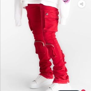 Brand new PHEELINGS NEVER LOOK BACK CARGO STACK DENIM (RED)